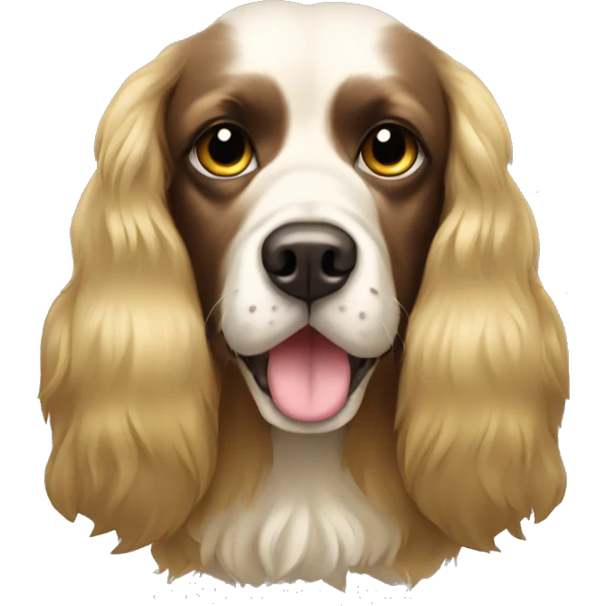 Russian spaniel with gold fur emoji