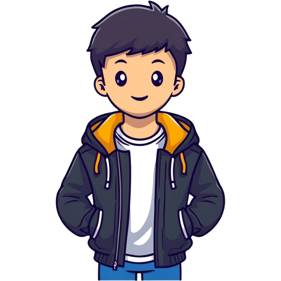teenage boy wearing a jacket emoji