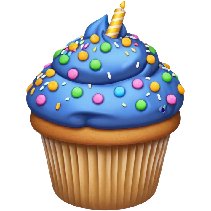 Blueberry Muffin celebrating birthday emoji