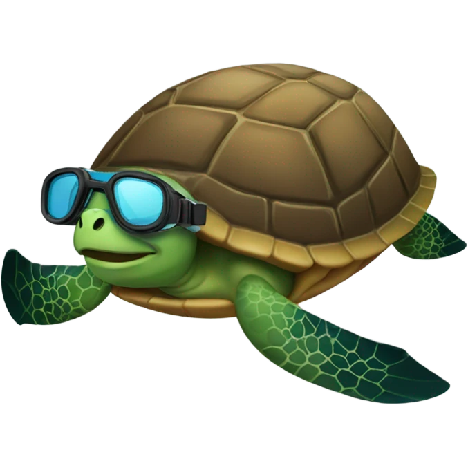 Turtle wearing scuba diving gear  emoji