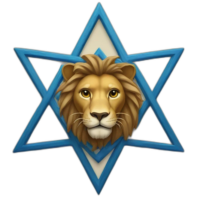 arms lion head inside a Star of David emoji