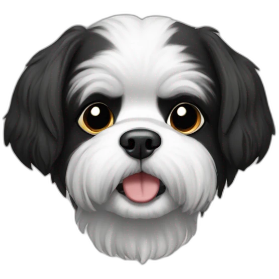 Perro shitzu color negro emoji