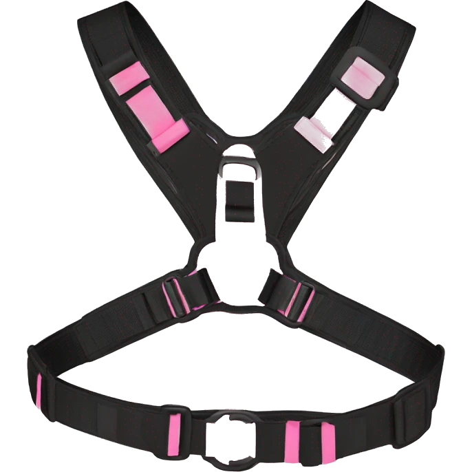 Black pink fashion chest harness emoji