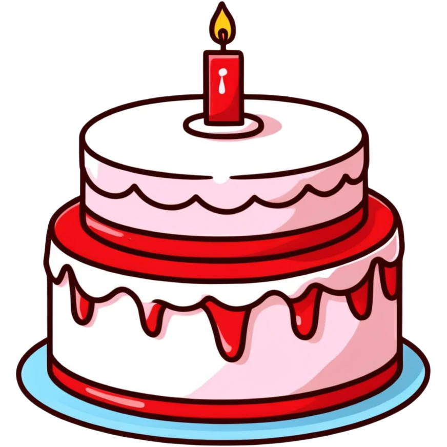 red birthday cake emoji