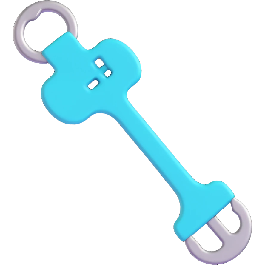 turquoise wrench emoji, modern and playful emoji