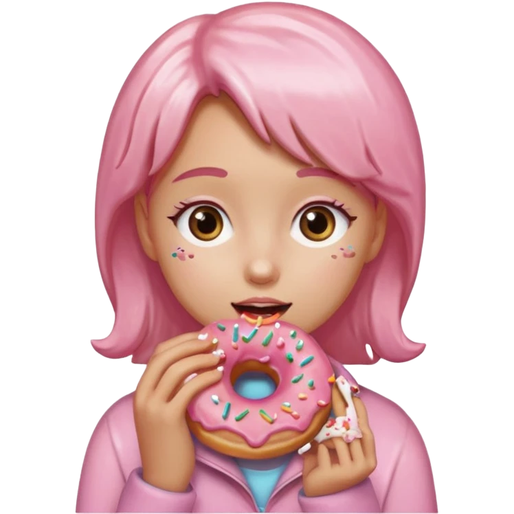 Girl eating a donut  emoji