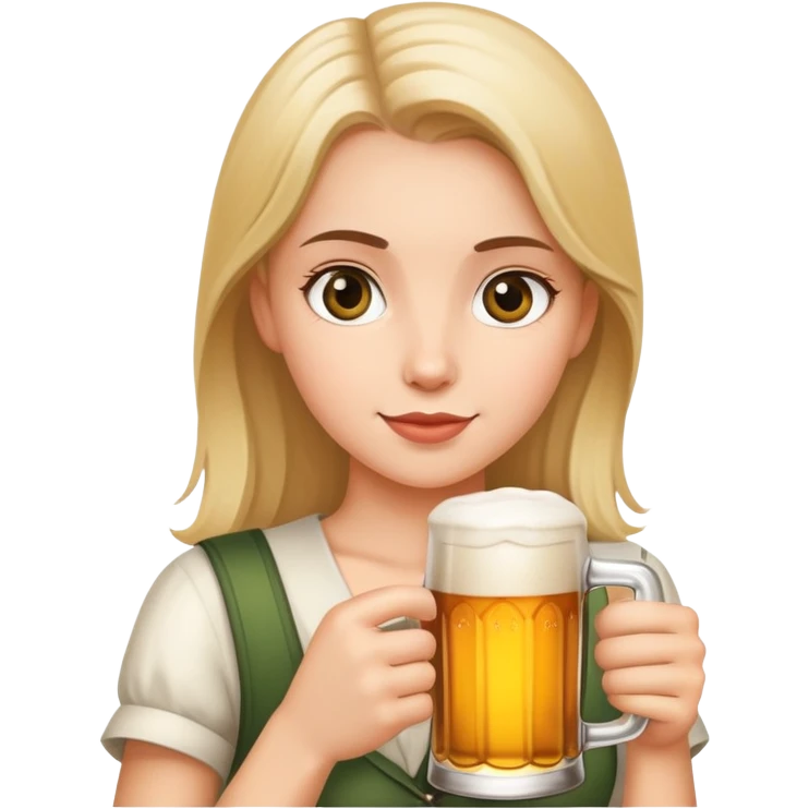 Girl holding a beer emoji