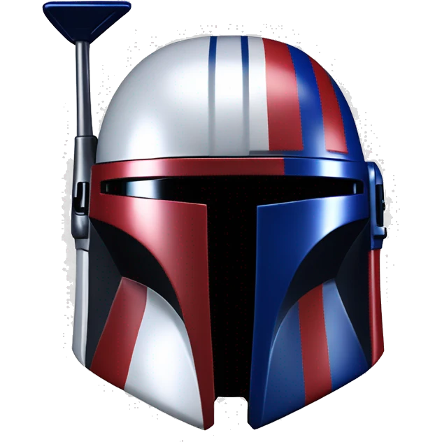 Red white and blue mandalorian helmet emoji