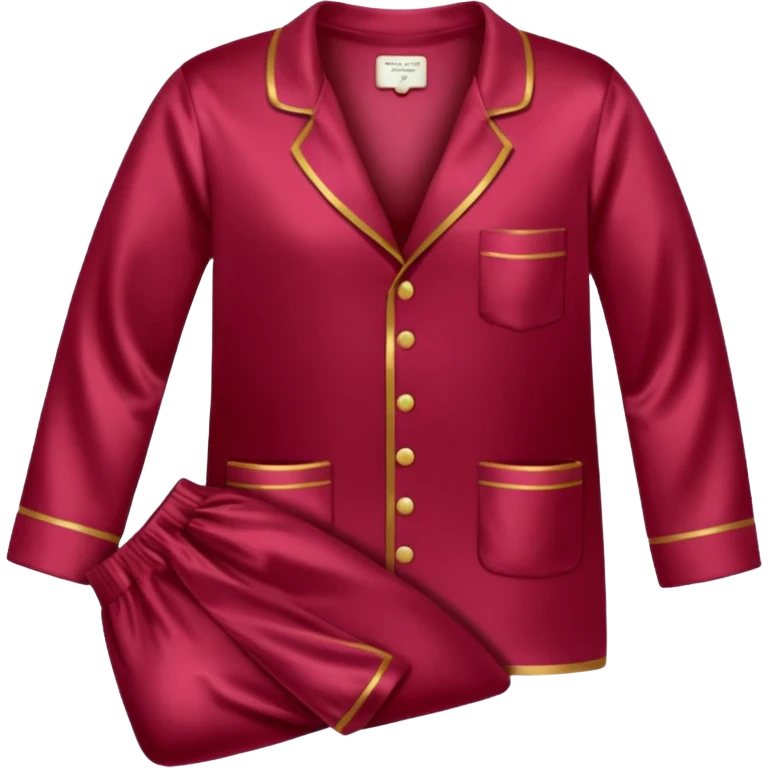 Pijama de satin color rojo vino emoji