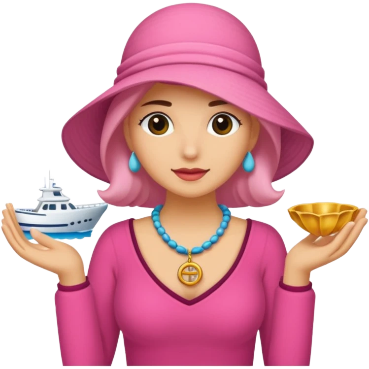 Rosa mujer comprando collares de concha marina 🐚  emoji