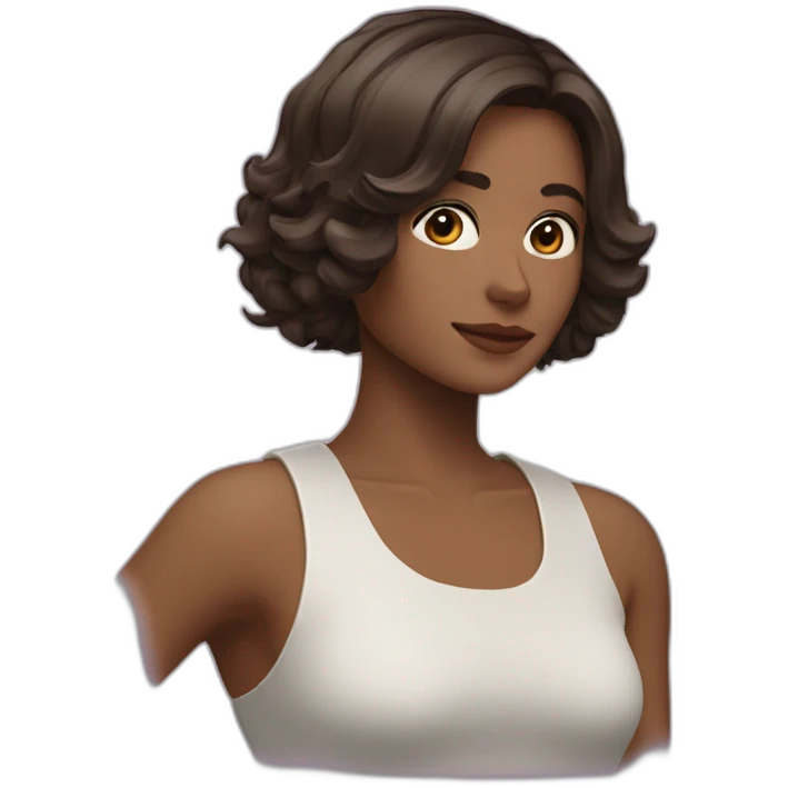 Une brune avec une coupe au carré emoji