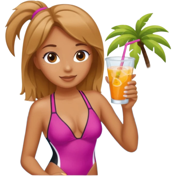 Pool party girl emoji