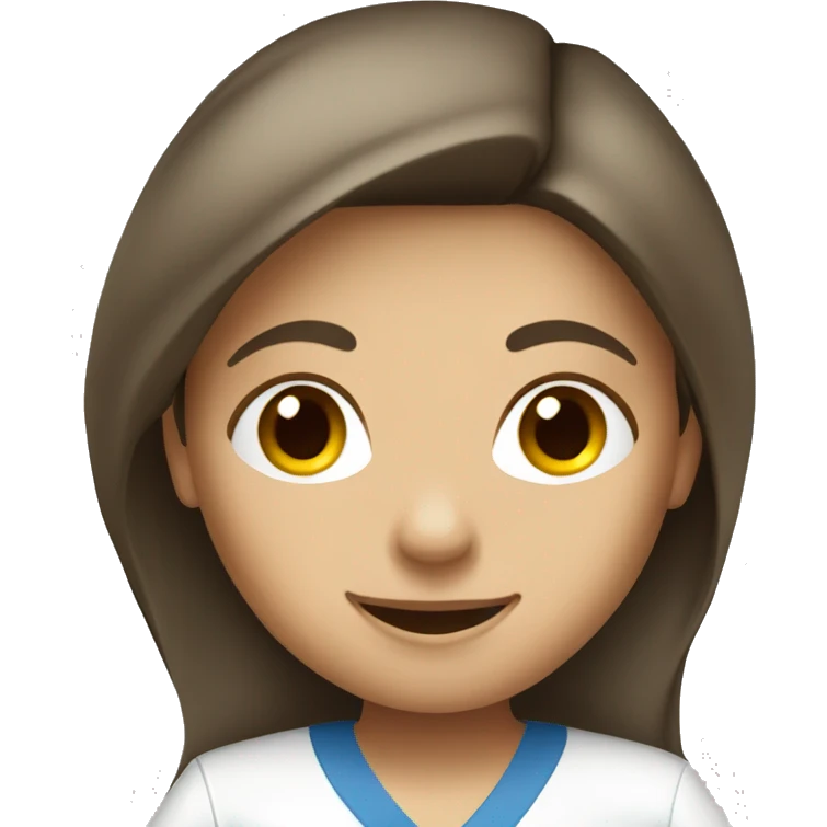 Brunette Female nurse long hair playing tennis emoji