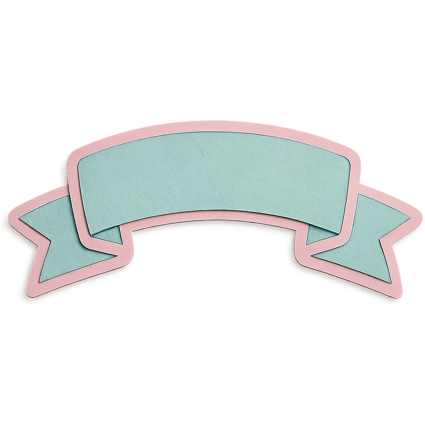 soft pastel cute ribbon banner sticker with soft texture, with a pink border emoji