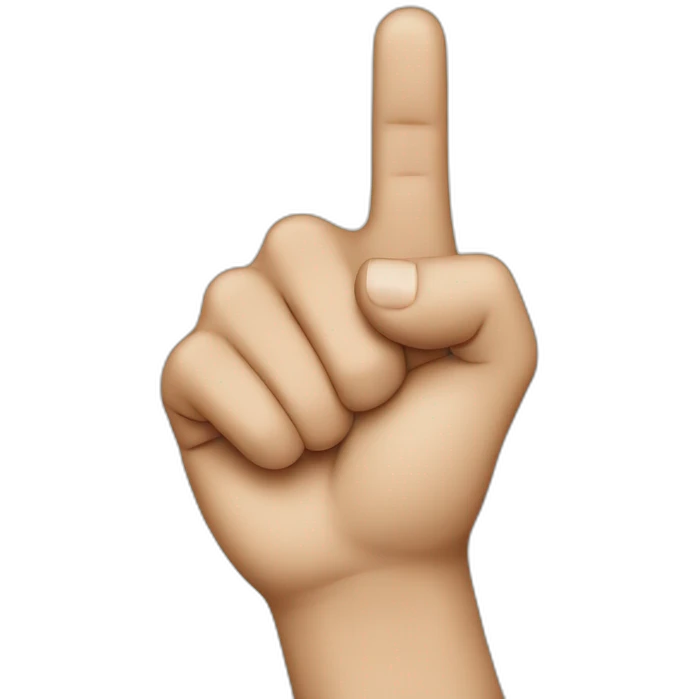 a finger pointing towards us, to indicate YOU emoji