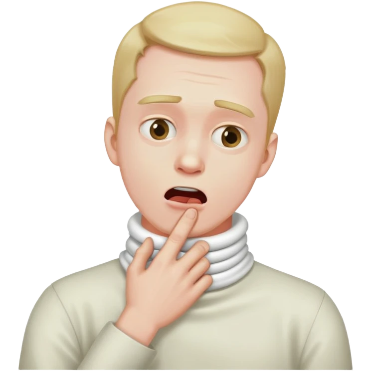Man ￼ choking his neck  emoji