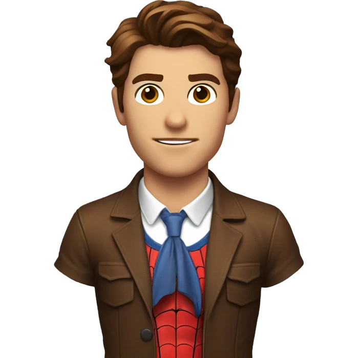 handsome brown hair spiderman torso emoji