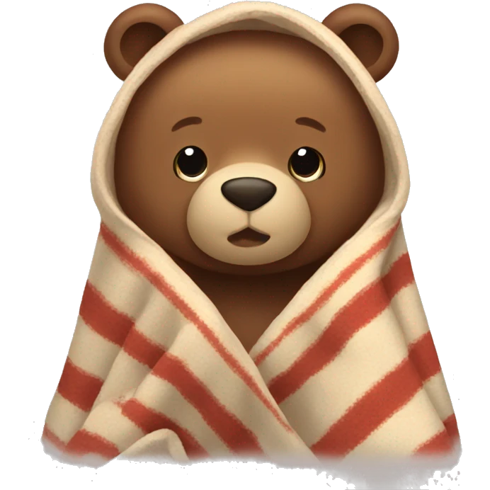bear cozy in blanket emoji