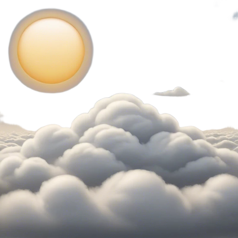 Cinematic Realistic Altostratus Emoji, Soft and gray, with mid-level clouds spreading evenly across the sky. The clouds create a smooth, overcast layer that dulls the sun’s light, giving the world a peaceful, muted tone. Soft glowing outline, capturing the essence of calm, muted skies and gentle transitions in an altostratus cloud! emoji