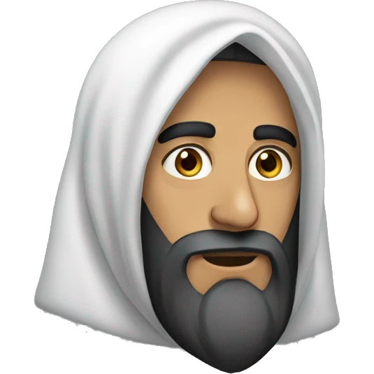 An Arab man wearing a hood and long beard emoji