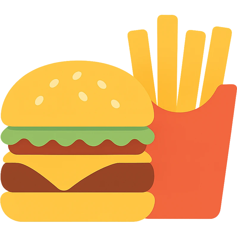 burger and fries emoji