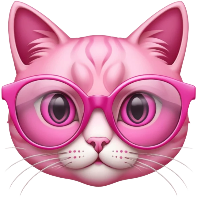 pink cat-eye glasses, retro style with upswept frames and pink lenses emoji