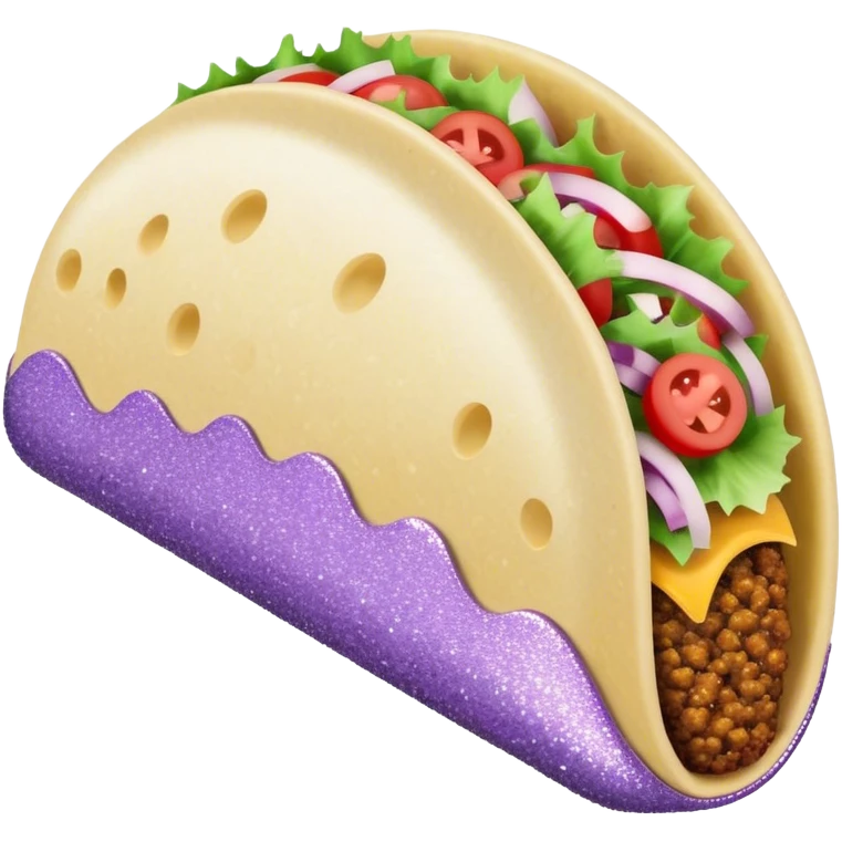 Hot light purple glitter tacoshell  emoji