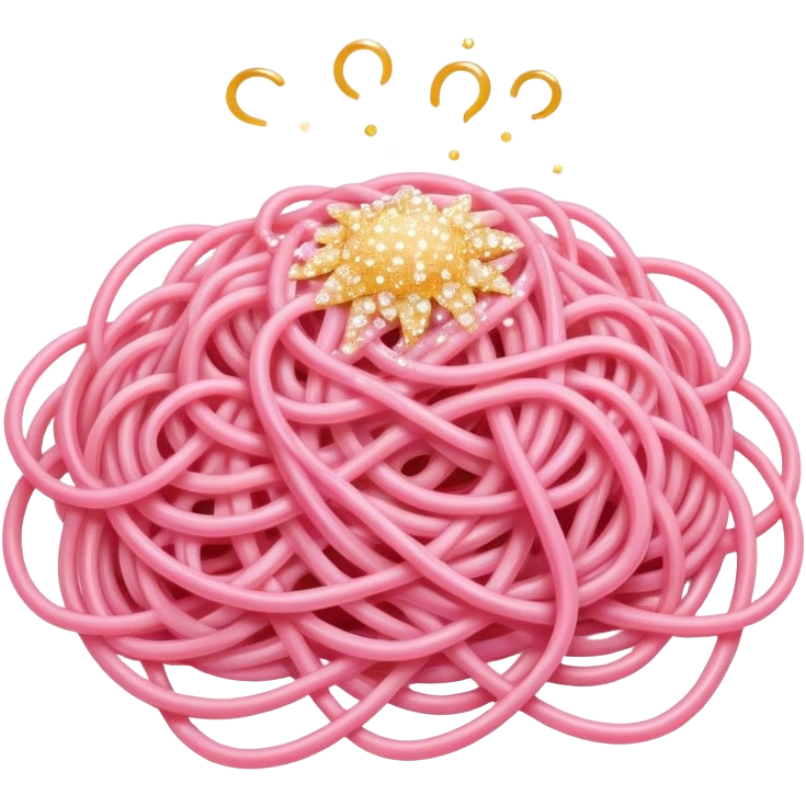 Pink sparkles spaghetti emoji