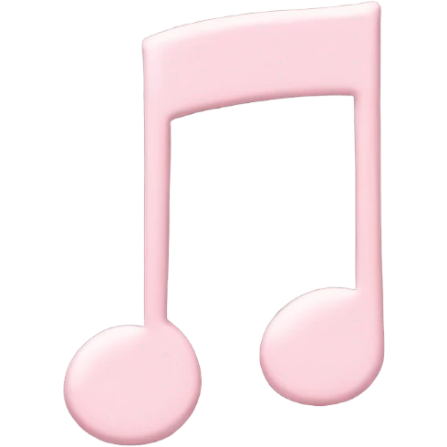 Pale pink music note with pale pink heart  emoji