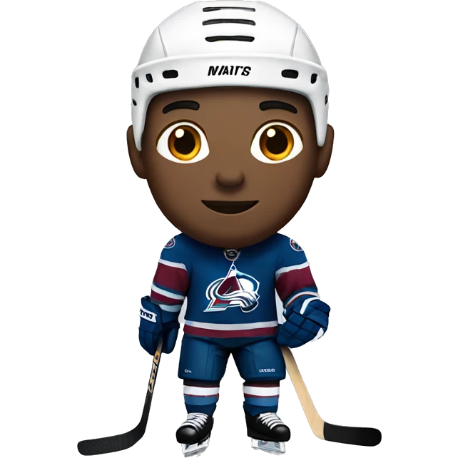 Hockey player in avalanche uniform  emoji