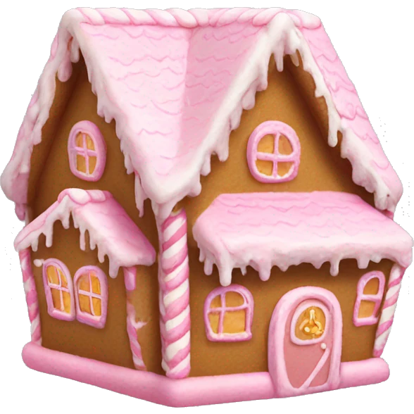 Light pink gingerbread house emoji