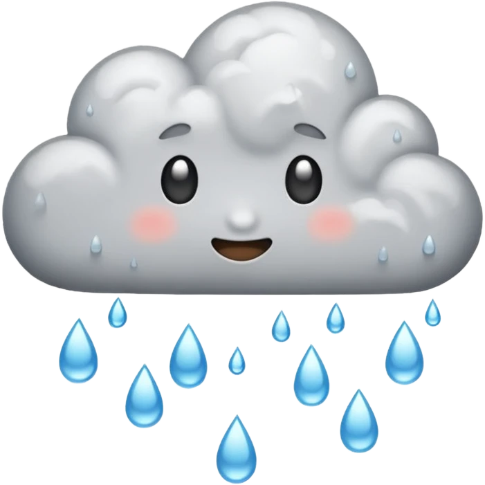 emoji of grey cloud is raining emoji
