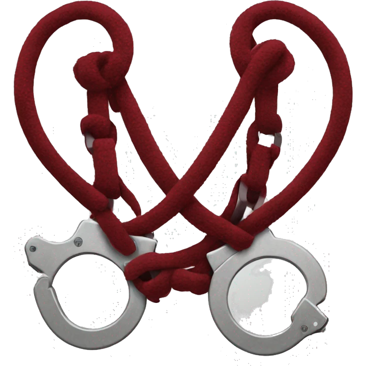 fuzzy handcuffs dark red emoji