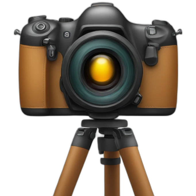 Camera with flash on a tripod emoji