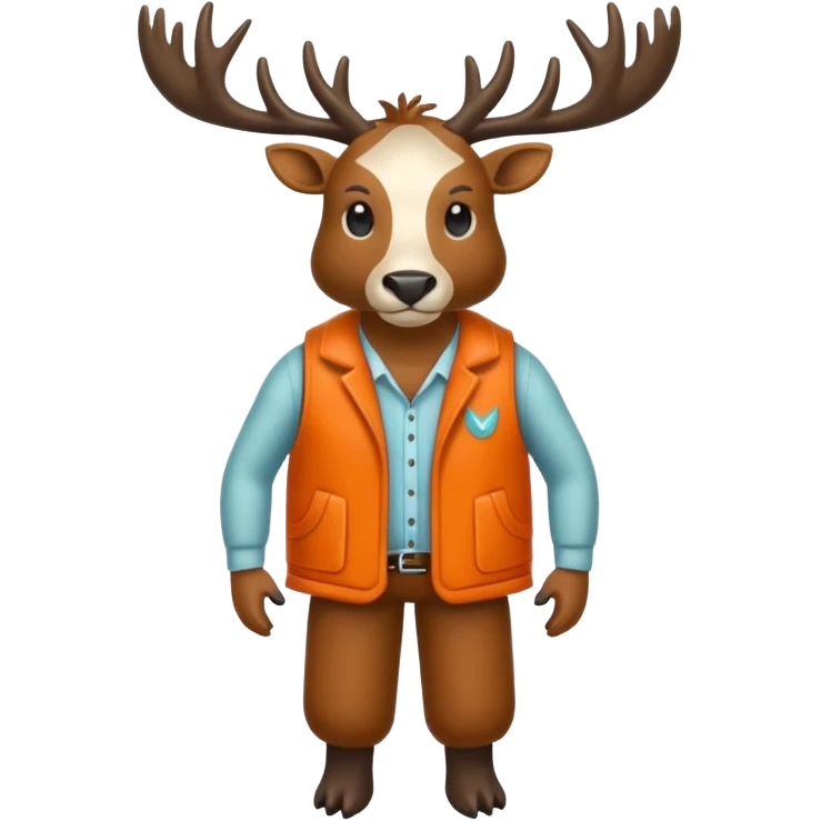 crea una mascota de equipo que sea un venado de cuerpo completo y lleve un chaleco con el nombre de telamon que en el chaleco diga telamon, el chaleco de color naranja emoji