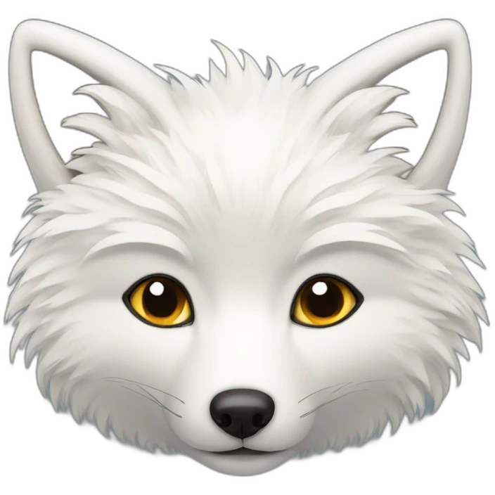 white fluffy fox emoji