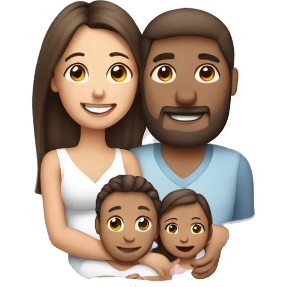 Mum, dad, daughter and newborn  emoji