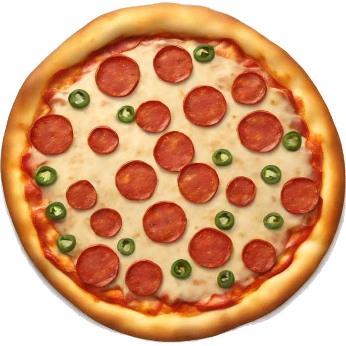 Pizza topped with pepperoni and jalapeños emoji