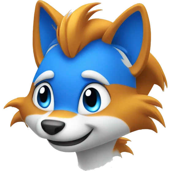 Tails with blue eyes emoji