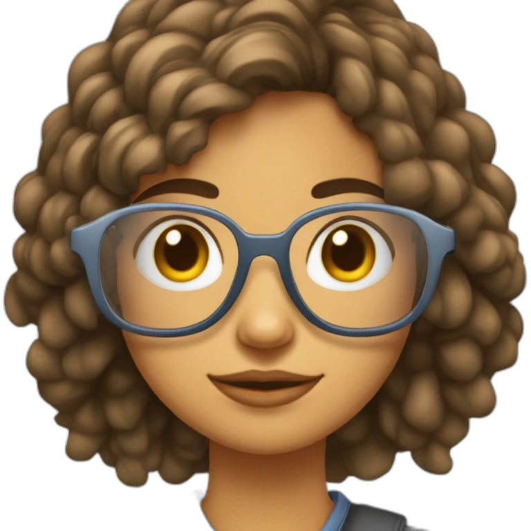 Chica con lentes cabello ondeado de tez trigueña  emoji