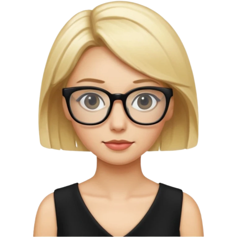 glasses blonde black dress emoji
