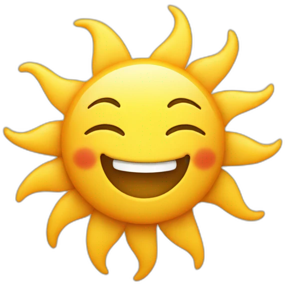 delighted sun in love emoji