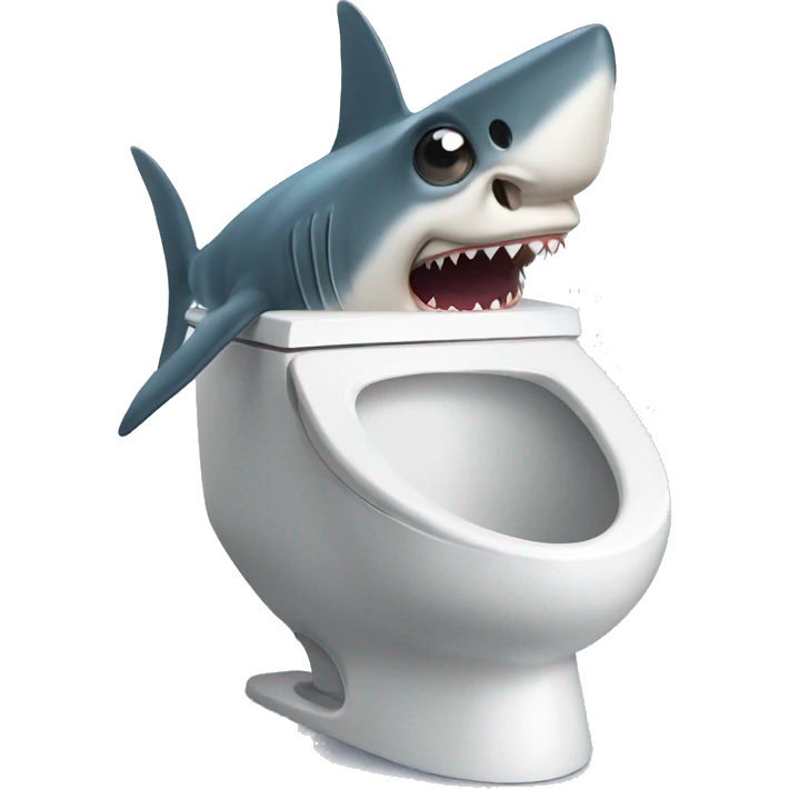 shark sticking his head out of a toilet emoji