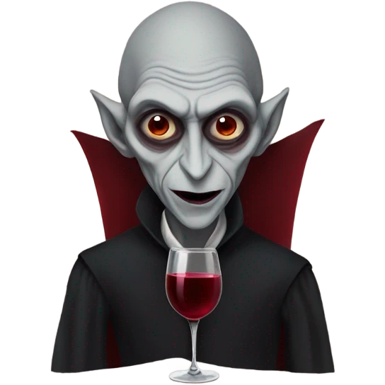 Nosferatu with red wine emoji