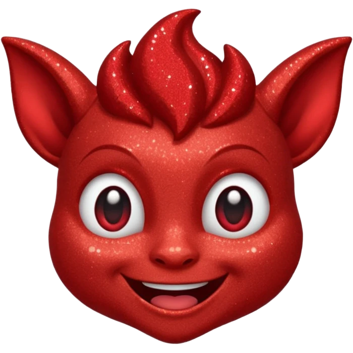 red glitter imp happy emoji