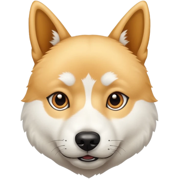 White Jindo dog has shrap face emoji