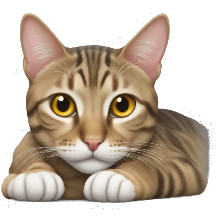 Tabby cat laying down emoji