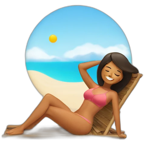 woman sunbathing emoji