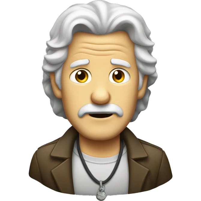 old man with mullet hair mullet goatee necklace shrugging shoulder emoji