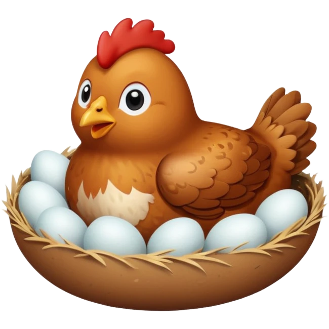 Chicken laying egg emoji